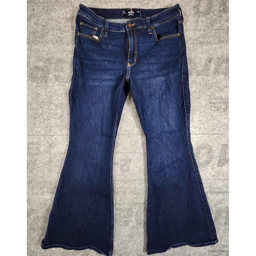 Hollister Jeans Womens Flares Size 14s Blue California Soft Stretch